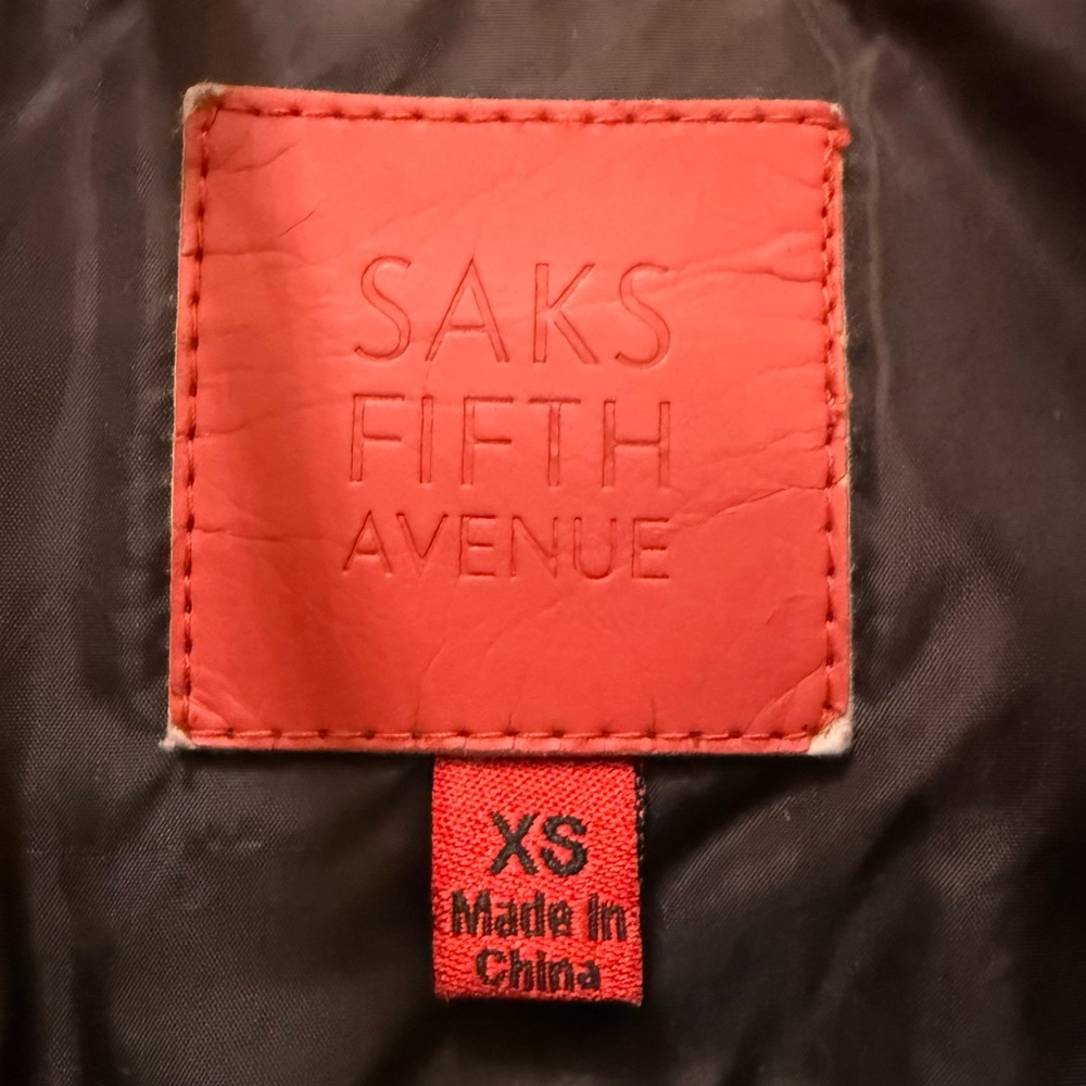 Saks Fifth Avenue Women’s Down Puffer Coat Jacket XS Removable Hood Deep Brown - Picture 5 of 17
